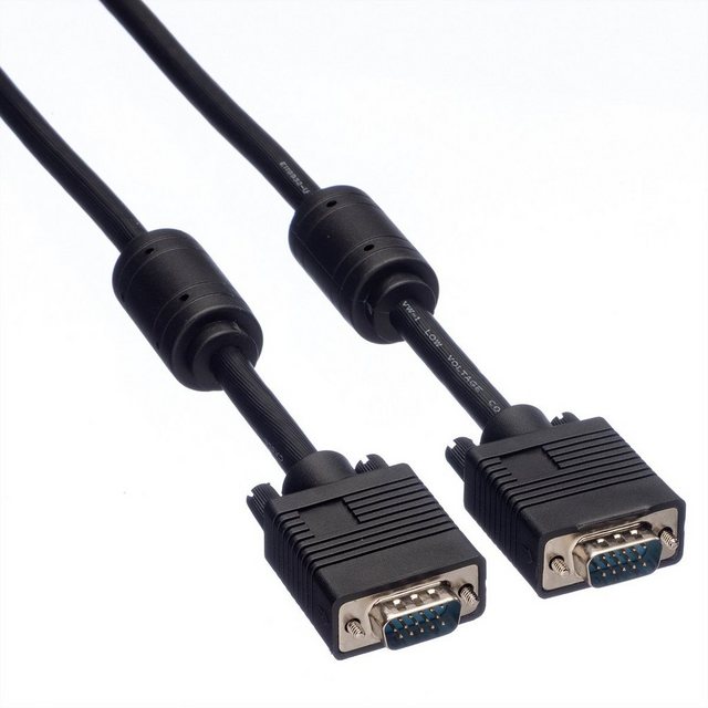 ROLINE Monitor-Kabel mit Ferritkern+DDC, HD15 ST-ST Video-Kabel, HD D-Sub 15-polig (HD-15), VGA Männlich (Stecker), HD D-Sub 15-polig (HD-15), VGA Männlich (Stecker) (2000.0 cm)