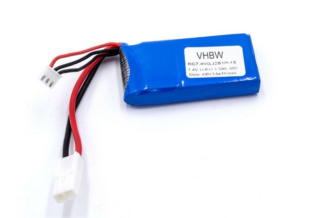 vhbw Akku passend für Efaso Boot FT009-15 Modellbau RC / Modellbau / Modellbau Drohne (1500mAh, 7,4V, Li-Polymer) 1500 mAh