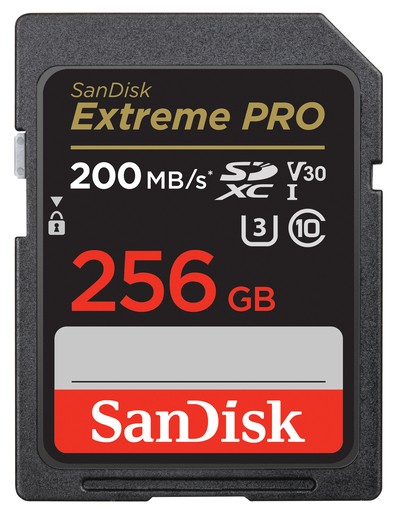 SanDisk 256 GB SDXC ExtremePro 200MB/s V30 UHS-I U3 Speicherkarte Class 10 Lesen 200 MB/sec Schreiben 140 MB/sec