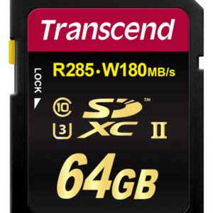 Transcend 64GB SDXC-Karte 700S UHS-II U3 Class10 285/180MB/s Die SDXC/SDHC 700S-Speicherkarten von Transcend erfüllen die Standards der UHS-II Geschwindigkeitsklasse 3 (U3)