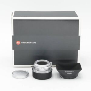 Dieses Leica SUMMARON-M 28mm 5.6 Objektiv stammt aus Sammlerhand. Die Optik weist keinerlei Nutzspuren auf und befindet sich nach wie vor im Neuzustand. Sie erhalten das