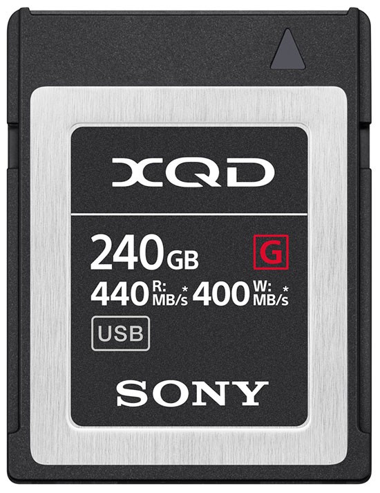 XQD Speicherkarte der G-Serie mit 240GB und einer Übertragungsgeschwindigkeit von 440MB/s