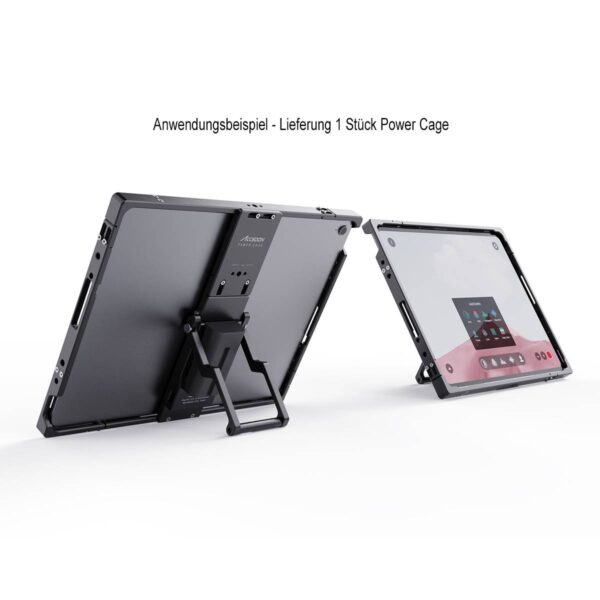 Power Cage Pro ist ein voll einstellbarer iPad-Käfig für Ihr iPad Pro 12.9´´ zu verwenden. Der beste Teil dieses Käfigs ist die Bereitstellung eines dämpfenden Tischständers