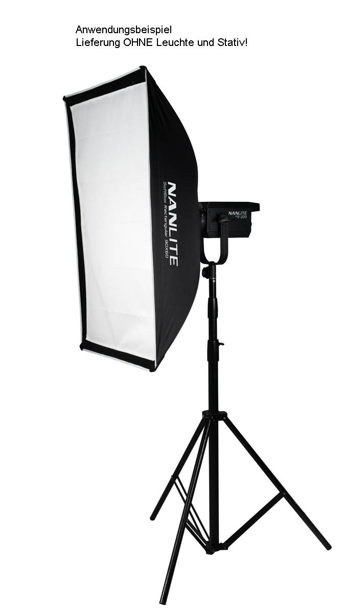 Die rechteckige Softbox NANLITE 90 x 60 cm mit Bowens-Halterung wurde entwickelt