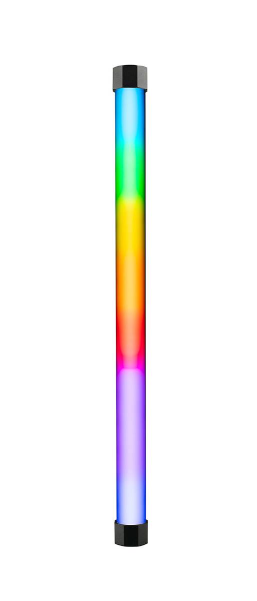 Multifunktionale RGBWW-LED-Farb-Effektleuchte in Röhrenform. Bietet die Beleuchtungsarten weißes Licht und farbiges Licht sowie besondere Spezialeffekte