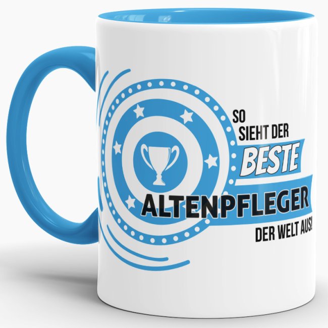 Hochwertiger Kaffeebecher mit Spruch als Geschenk für den Besten seines Berufes. So sieht der beste Altenpfleger aus. Unsere Berufe-Tassen mit...