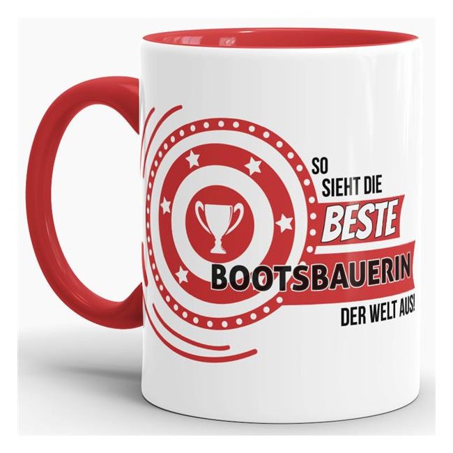 Unsere Berufe-Tassen mit Spruch - So sieht die beste Bootsbauerin aus - passen in jede Lebenslage und zu jeder Situation. Ob im Büro