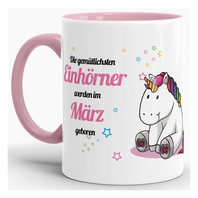 Süße Tasse mit Einhornmotiv für gemütliche Einhörner - die perfekte Geburtstagstasse für alle Einhorn-Fans. Tasse aus hochwertiger Keramik mit...