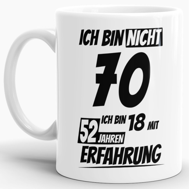 Tasse mit lustigem Geburtstagsspruch als Geschenkidee für Freunde und Familie zum Geburtstag. Lustige Geburtstagstasse aus hochwertiger Keramik und...