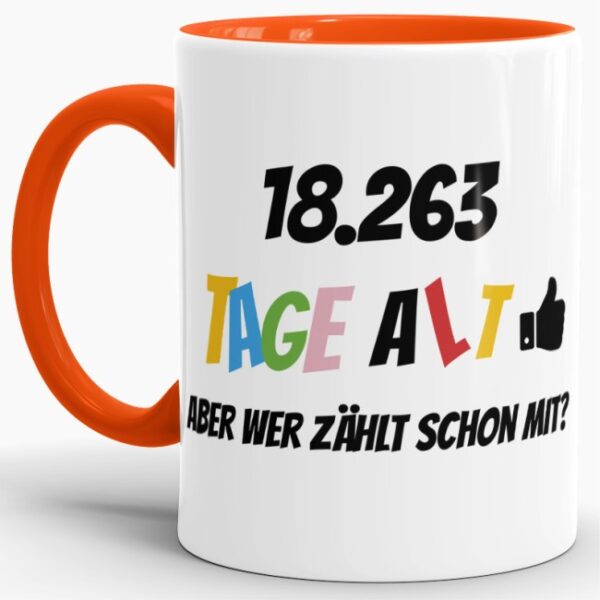 Lustige Tasse als Geburtstagsgeschenk zum 60. Geburtstag - Wer zählt schon die Tage - mit Lebensjahren in Tagen. Ein witziges Geschenk zum...