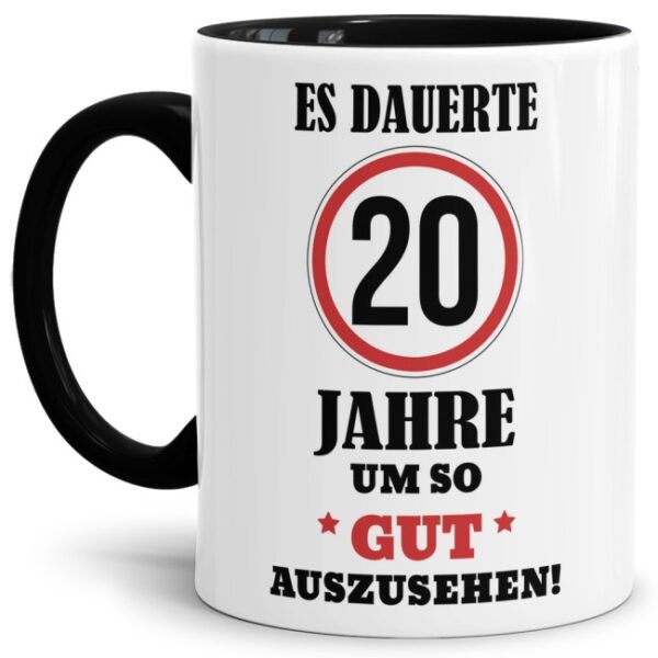 Lustige Tasse als Geburtstagsgeschenk zum 20. Geburtstag aus hochwertiger Keramik. Lustige Geschenkidee zum 20. Geburtstag für Freunde und Familie...