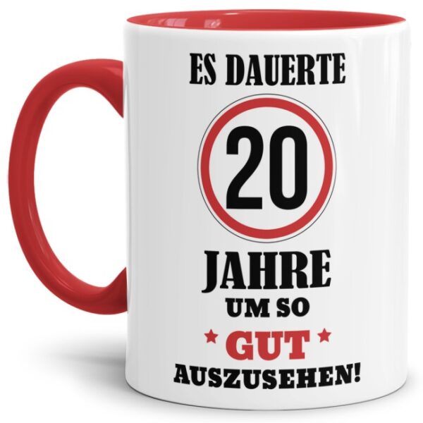 Lustige Tasse als Geburtstagsgeschenk zum 20. Geburtstag aus hochwertiger Keramik. Lustige Geschenkidee zum 20. Geburtstag für Freunde und Familie...