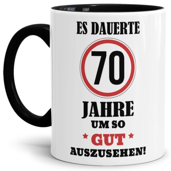 Lustige Tasse als Geburtstagsgeschenk zum 70. Geburtstag aus hochwertiger Keramik. Lustige Geschenkidee zum 70. Geburtstag für Freunde und Familie...