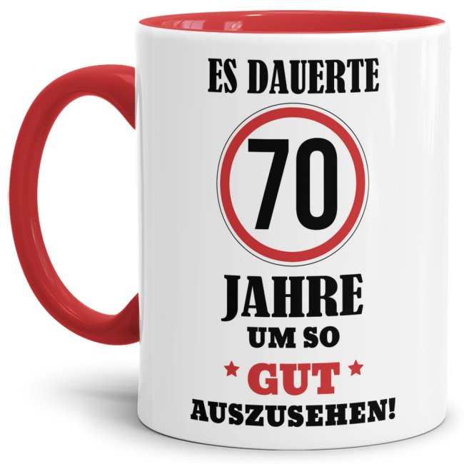 Lustige Tasse als Geburtstagsgeschenk zum 70. Geburtstag aus hochwertiger Keramik. Lustige Geschenkidee zum 70. Geburtstag für Freunde und Familie...