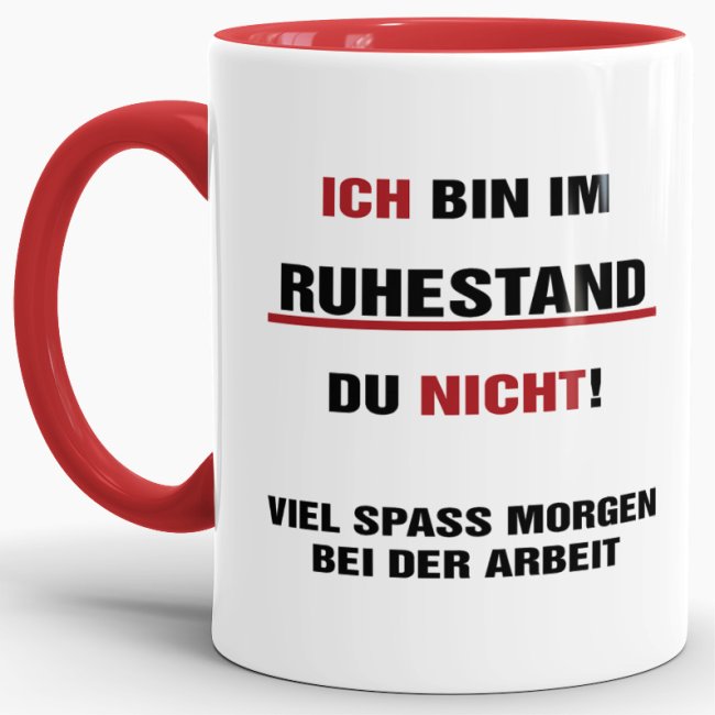 Lustige Tasse für Rentner und Rentnerinnen als Geschenkidee zur Pensionierung - mit dieser witzigen Keramik Tasse macht die Kaffeepause im...