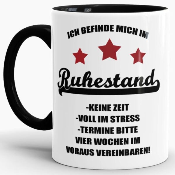 Lustige Tasse für Rentner und Rentnerinnen als Geschenkidee zur Pensionierung - mit dieser witzigen Keramik Tasse macht die Kaffeepause im...