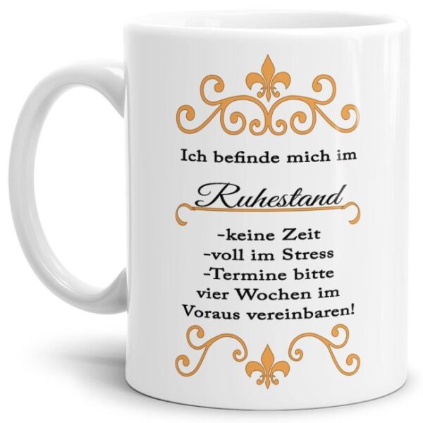 Lustige Tasse für Rentner und Rentnerinnen als Geschenkidee zur Pensionierung - mit dieser witzigen Keramik Tasse macht die Kaffeepause im...