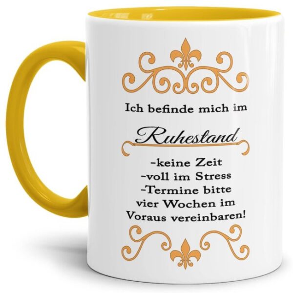 Lustige Tasse für Rentner und Rentnerinnen als Geschenkidee zur Pensionierung - mit dieser witzigen Keramik Tasse macht die Kaffeepause im...