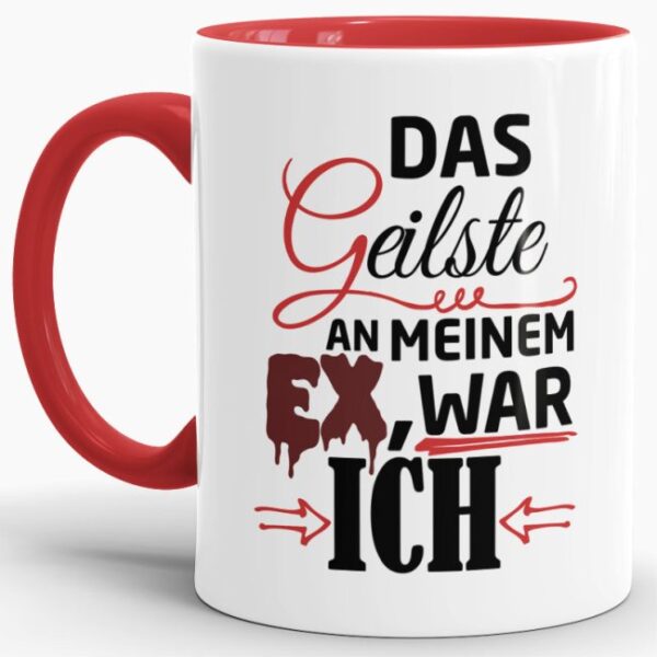 Lustige Tasse mit Spruch zur Trennung - kleine Aufmunterung für alle Trennungsgeschädigten. Ein aufbauendes Geschenk für Freunde