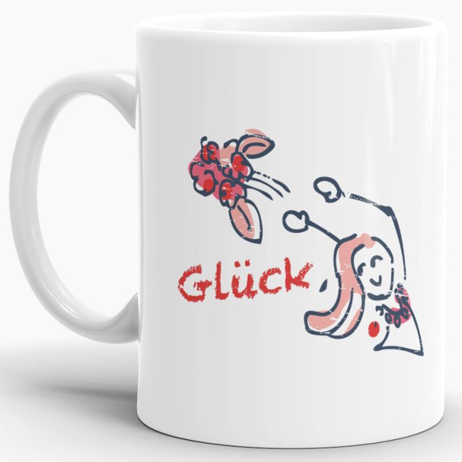 Motivtasse mit Brautstrauß - eine originelle Geschenkidee zur Hochzeit.