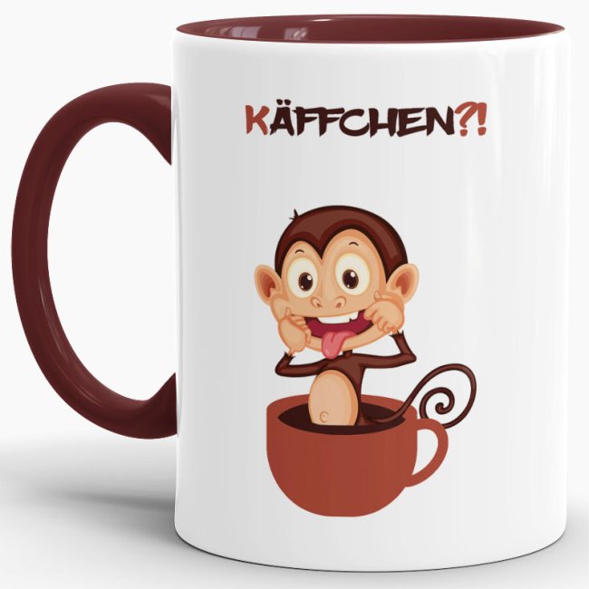 Unsere lustige rote Kaffeetasse - Käffchen?! - passt in jede Lebenslage und zu jeder Situation