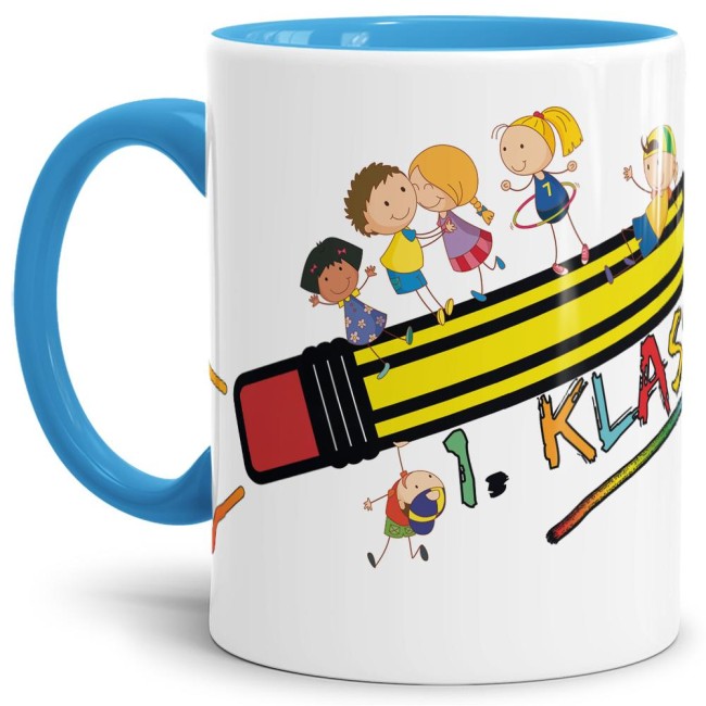 Tasse für Schulanfänger - 1. Klasse - zum Schulanfang. Eine süße Geschenkidee zur Einschulung.