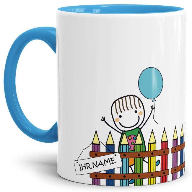 Tasse für Schulanfänger mit Wunschname - das besondere Geschenk für Jungen zum Schulanfang. Personalisiert mit dem Namen des Schulkindes wird diese...