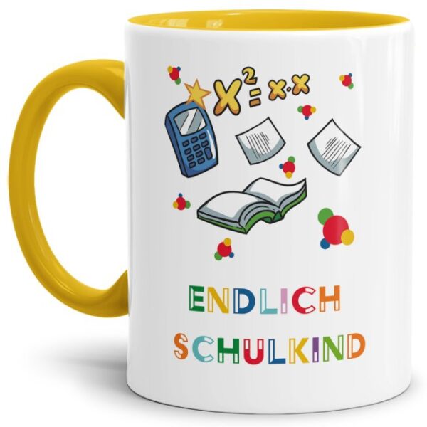 Tasse für Erstklässler und Spruch - Endlich Schulkind - Geschenkidee zum Schulanfang. Das persönliche Geschenk für alle Schulanfänger weckt die...