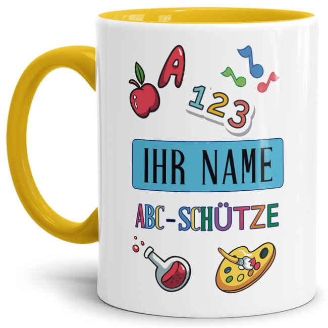 Name für Schulkindernstasse - ABC-Schütze - zum Schulanfang. Die Tasse mit Name für Schulkinder - einfach anpassen - mit dem WunschName für...