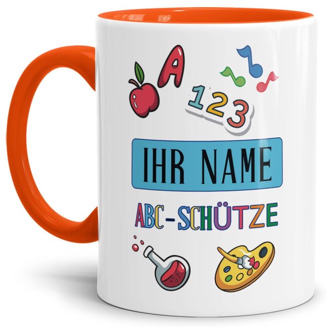 Name für Schulkindernstasse - ABC-Schütze - zum Schulanfang. Die Tasse mit Name für Schulkinder - einfach anpassen - mit dem WunschName für...