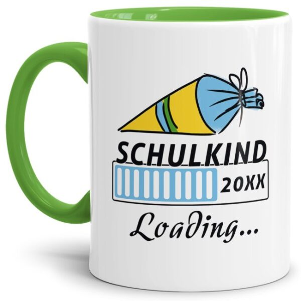 Besondere Tasse personalisierbar mit dem Einschulungsjahr Ihres Kindes - Schulkind Loading - zum Schulanfang. Diese witzige Tasse für Erstklässler...