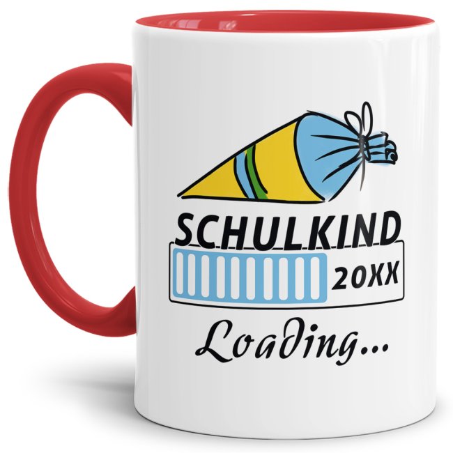 Besondere Tasse personalisierbar mit dem Einschulungsjahr Ihres Kindes - Schulkind Loading - zum Schulanfang. Diese witzige Tasse für Erstklässler...