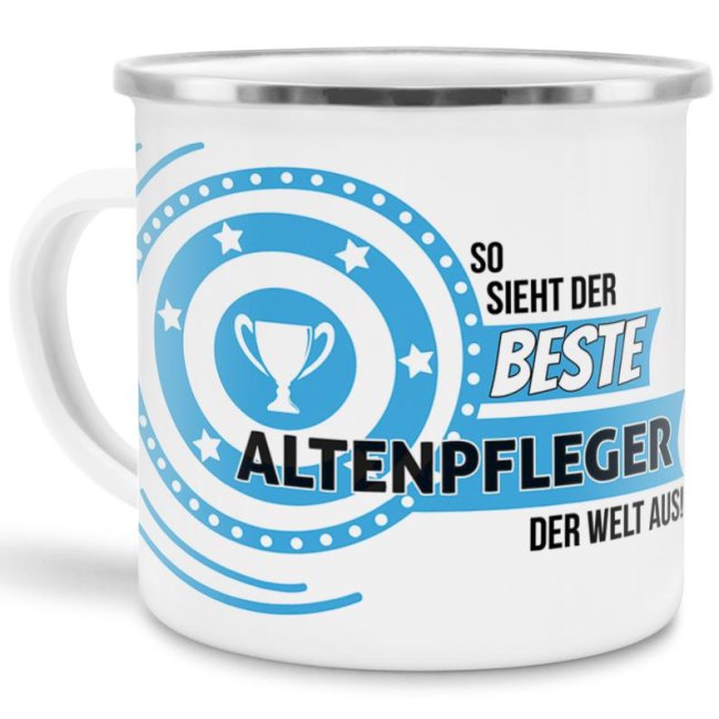 Berufe-Tasse mit lustigem Spruch - So sieht der beste Altenpfleger aus - ist eine ideale Geschenkidee passend zu jedem Anlass. Unsere Berufe-Tassen...