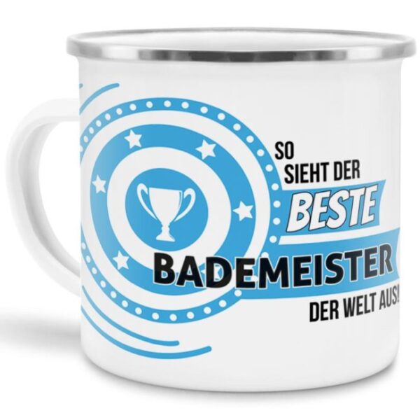 Berufe-Tasse mit lustigem Spruch - So sieht der beste Bademeister aus - ist eine ideale Geschenkidee passend zu jedem Anlass. Unsere Berufe-Tassen...