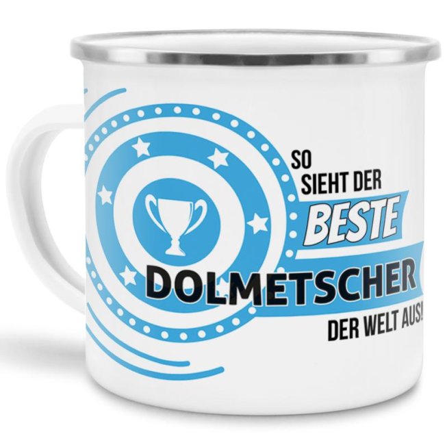 Berufe-Tasse mit lustigem Spruch - So sieht der beste Dolmetscher aus - ist eine ideale Geschenkidee passend zu jedem Anlass. Unsere Berufe-Tassen...