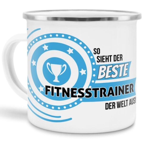 Berufe-Tasse mit lustigem Spruch - So sieht der beste Fitnesstrainer aus - ist eine ideale Geschenkidee passend zu jedem Anlass. Unsere...