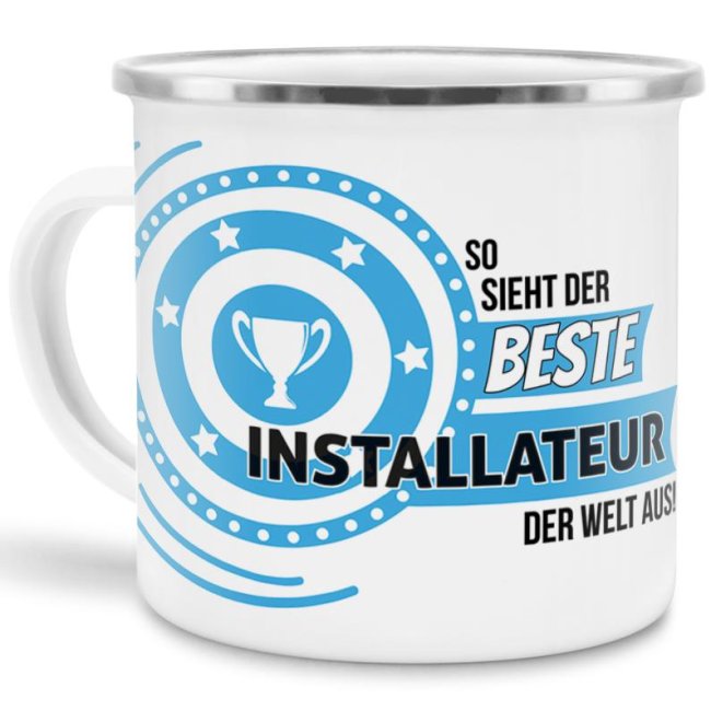 Berufe-Tasse mit lustigem Spruch - So sieht der beste Installateur aus - ist eine ideale Geschenkidee passend zu jedem Anlass. Unsere Berufe-Tassen...