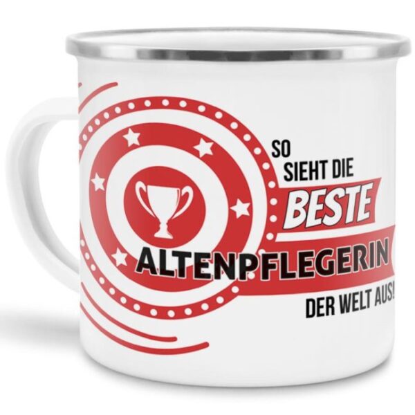 Berufe-Tasse mit lustigem Spruch - So sieht die beste Altenpflegerin aus - ist eine ideale Geschenkidee passend zu jedem Anlass. Unsere...