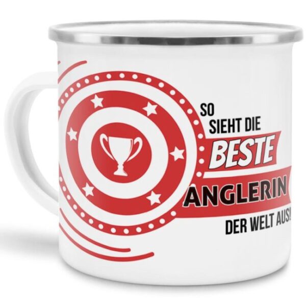 Berufe-Tasse mit lustigem Spruch - So sieht die beste Anglerin aus - ist eine ideale Geschenkidee passend zu jedem Anlass. Unsere Berufe-Tassen...