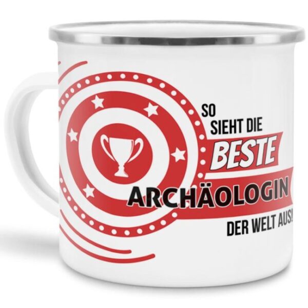 Berufe-Tasse mit lustigem Spruch - So sieht die beste Archäologin aus - ist eine ideale Geschenkidee passend zu jedem Anlass. Unsere Berufe-Tassen...