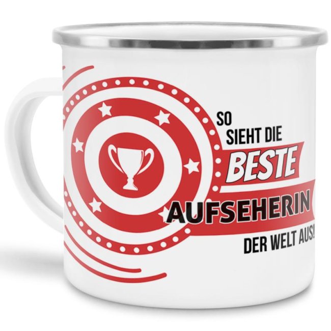 Berufe-Tasse mit lustigem Spruch - So sieht die beste Aufseherin aus - ist eine ideale Geschenkidee passend zu jedem Anlass. Unsere Berufe-Tassen...