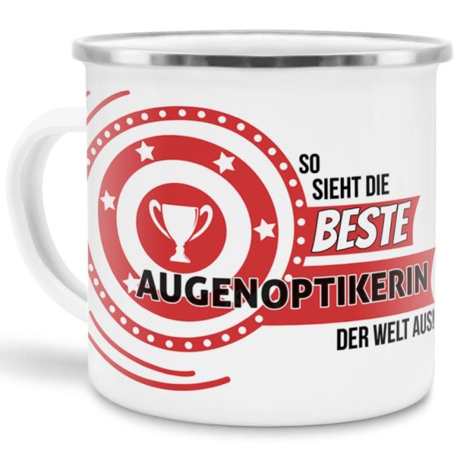 Berufe-Tasse mit lustigem Spruch - So sieht die beste Augenoptikerin aus - ist eine ideale Geschenkidee passend zu jedem Anlass. Unsere...