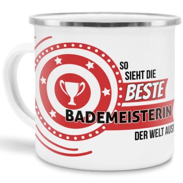 Berufe-Tasse mit lustigem Spruch - So sieht die beste Bademeisterin aus - ist eine ideale Geschenkidee passend zu jedem Anlass. Unsere...