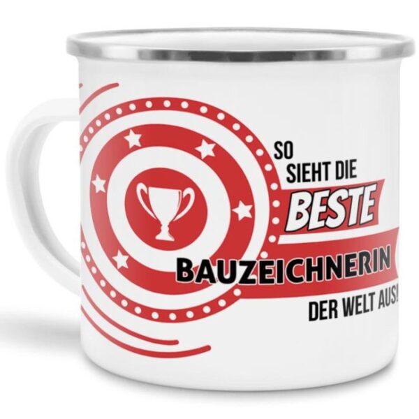 Berufe-Tasse mit lustigem Spruch - So sieht die beste Bauzeichnerin aus - ist eine ideale Geschenkidee passend zu jedem Anlass. Unsere...