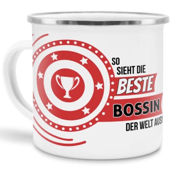 Berufe-Tasse mit lustigem Spruch - So sieht die beste Bossin aus - ist eine ideale Geschenkidee passend zu jedem Anlass. Unsere Berufe-Tassen...