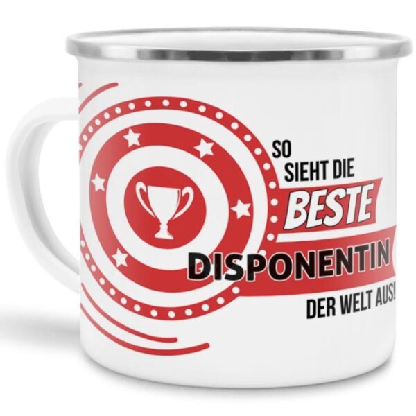 Berufe-Tasse mit lustigem Spruch - So sieht die beste Disponentin aus - ist eine ideale Geschenkidee passend zu jedem Anlass. Unsere Berufe-Tassen...