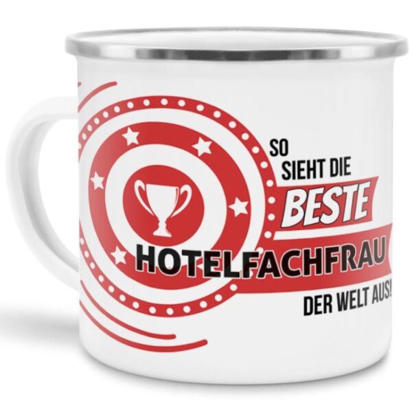 Berufe-Tasse mit lustigem Spruch - So sieht die beste Hotelfachfrau aus - ist eine ideale Geschenkidee passend zu jedem Anlass. Unsere...