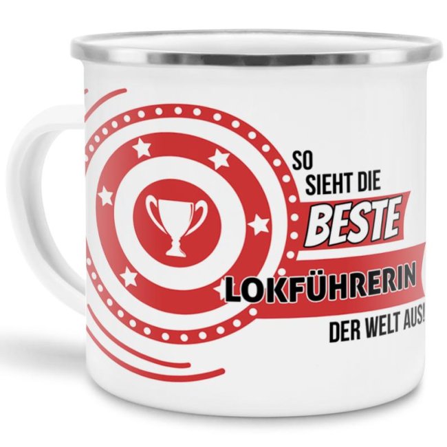 Berufe-Tasse mit lustigem Spruch - So sieht die beste Lokführerin aus - ist eine ideale Geschenkidee passend zu jedem Anlass. Unsere Berufe-Tassen...