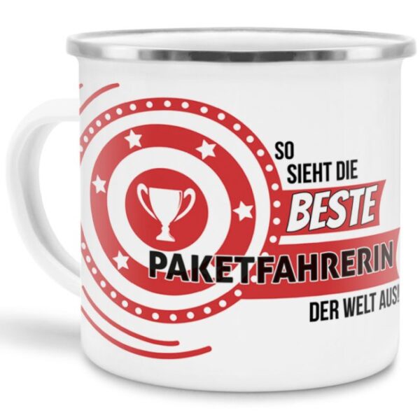 Berufe-Tasse mit lustigem Spruch - So sieht die beste Paketfahrerin aus - ist eine ideale Geschenkidee passend zu jedem Anlass. Unsere...