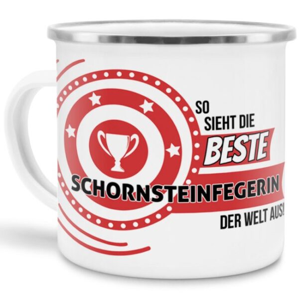 Berufe-Tasse mit lustigem Spruch - So sieht die beste Schornsteinfegerin aus - ist eine ideale Geschenkidee passend zu jedem Anlass. Unsere...